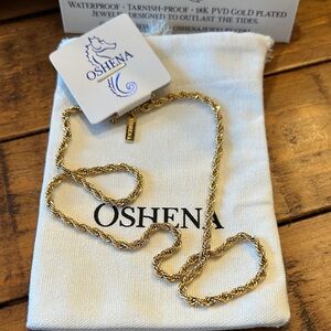 Oshena designer beachwear Gold Rope Chain Necklace